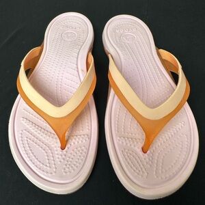 Crocs Adriana flip flop sandals pink lemonade